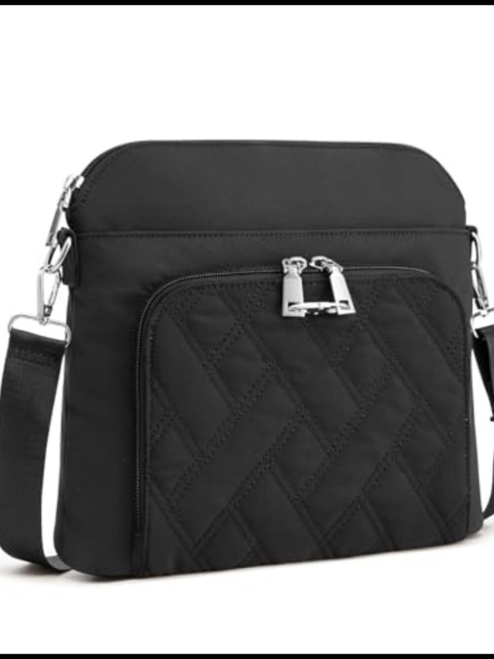 RFID Blocking Nylon Crossbody Bag Quilted Travel Purse Anti-Theft Medium